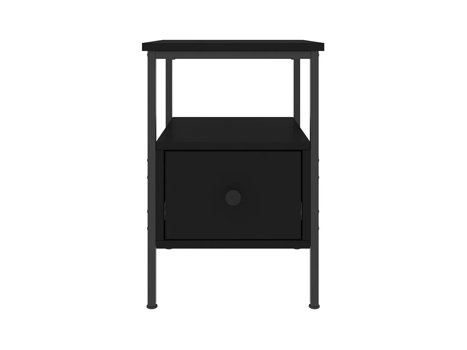 Mesita de noche | Mesilla de noche madera de ingeniería negro 34x36x50 cm