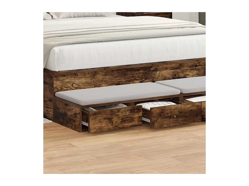 Gavetas de cama com gaveta Carvalho fumado 150x36.5x16.5 cm