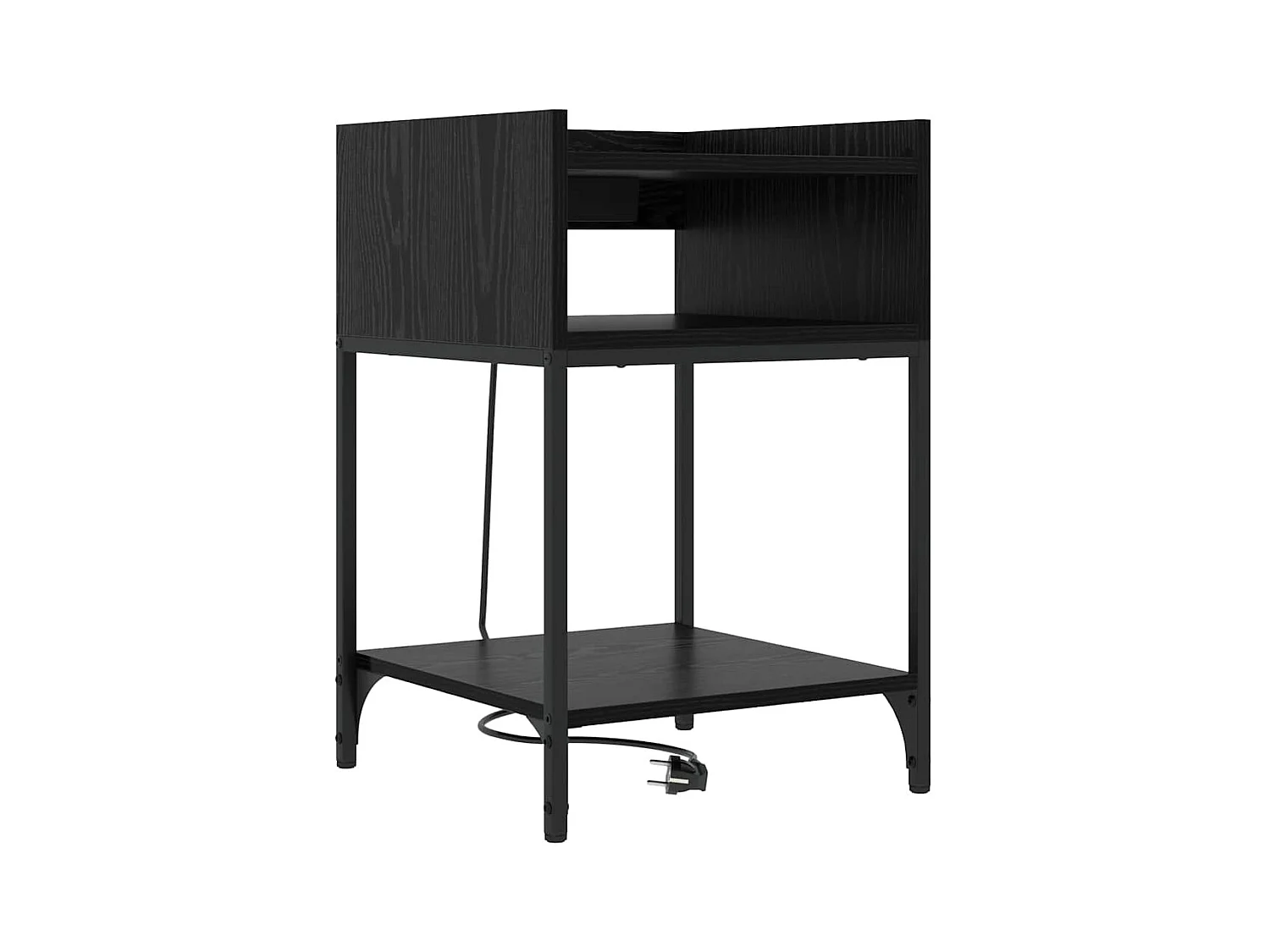 Mesa de Noche | Mesita de noche Roble negro 40x40x61 cm Madera contrachapada