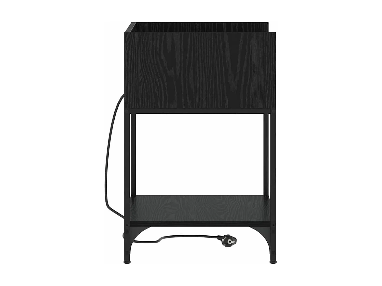 Mesa de Noche | Mesita de noche Roble negro 40x40x61 cm Madera contrachapada