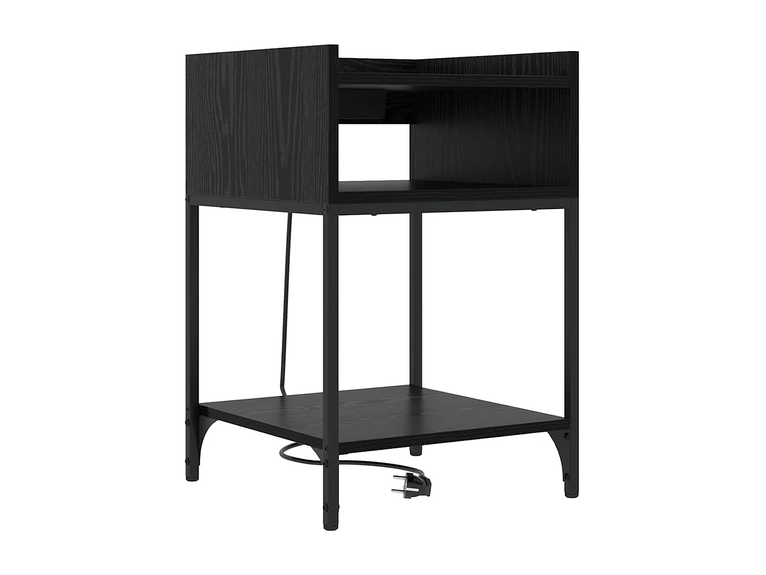 Nachttisch-Beistelltisch Schwarz Eichen-Optik 40 x 40 x 61 cm Holzwerkstoff SHL96842