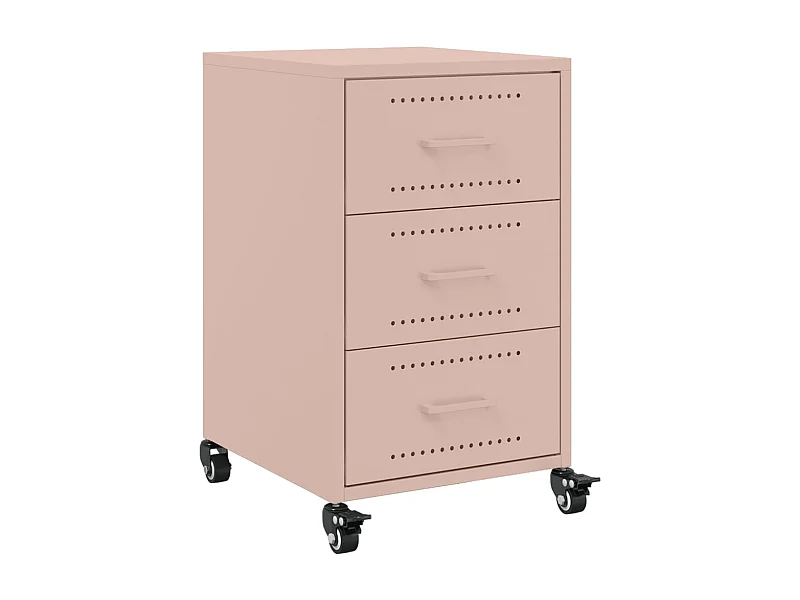 Table de chevet Étroite-Table d'appoint-Table de nuit rose 36x39x59 cm acier