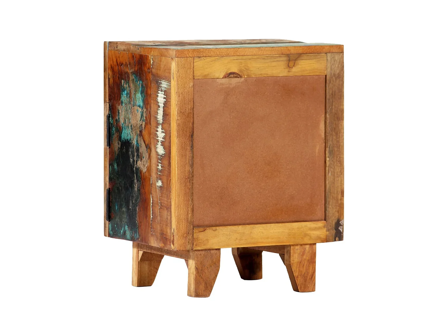 Mesita de noche | Mesilla de noche tallada a mano madera reciclada 40x30x50 cm