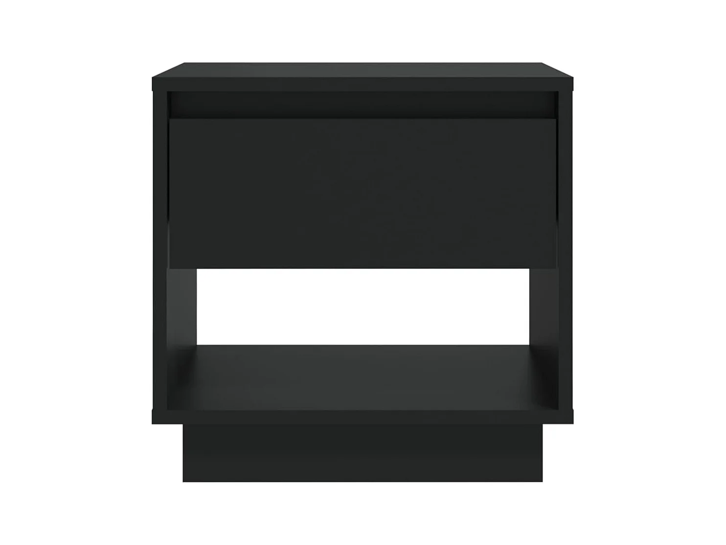 Mesita de noche | Mesilla de noche madera contrachapada negro 45x34x44 cm