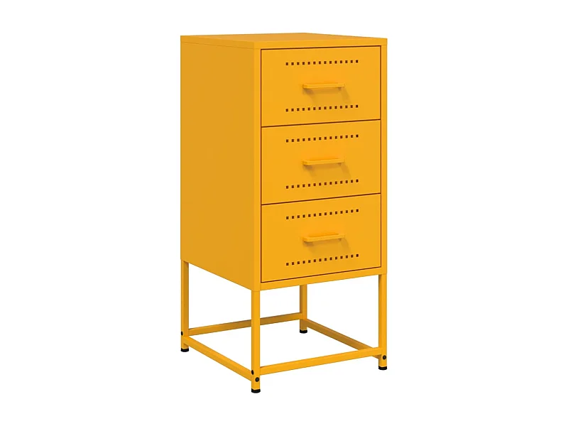 Table de chevet Étroite-Table d'appoint-Table de nuit jaune moutarde 36x39x78 cm acier