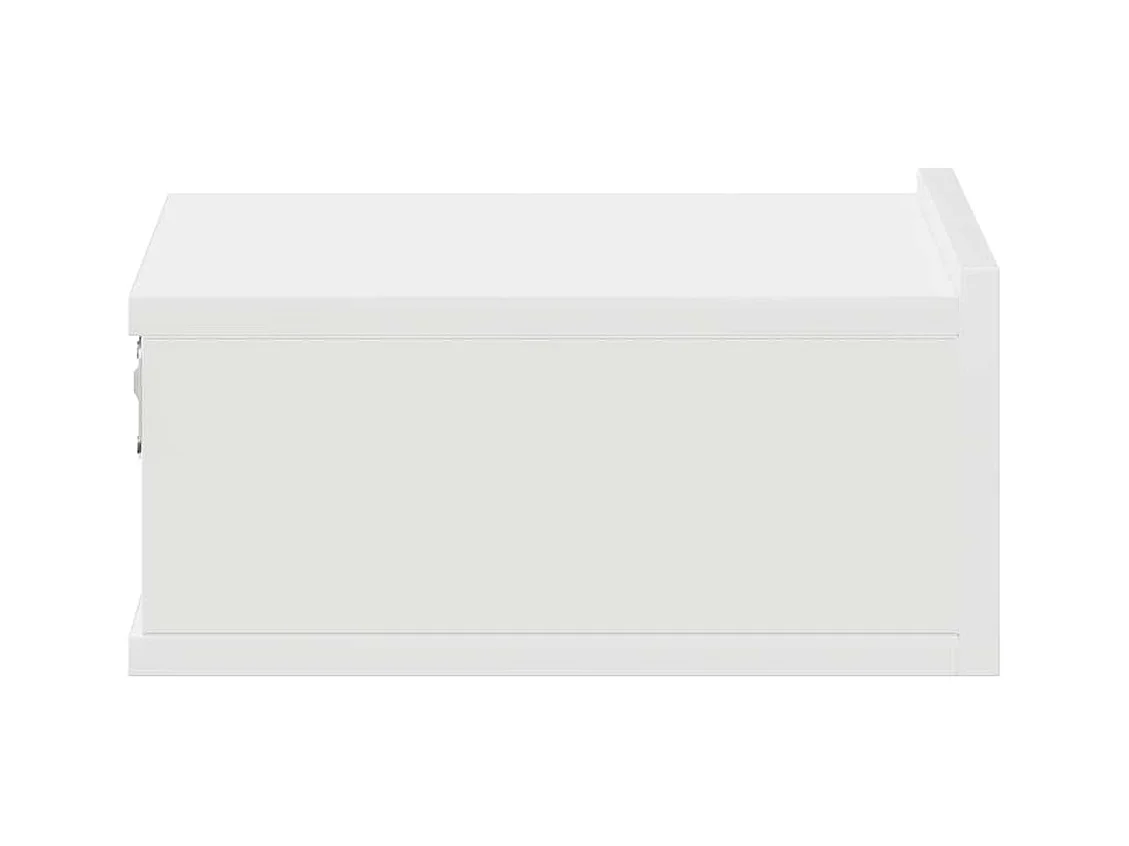 Mesita de noche | Mesilla de noche flotante madera contrachapada blanco 40x30x15cm