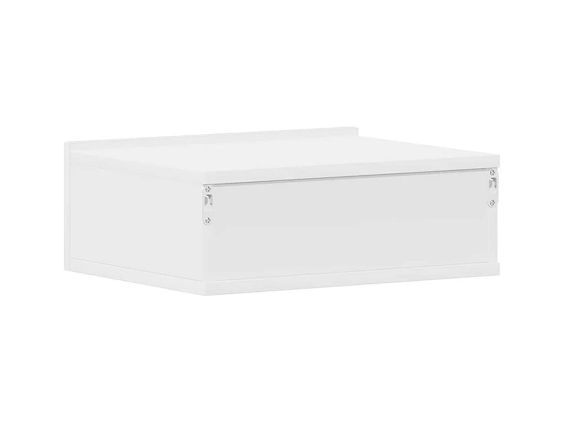 Mesita de noche | Mesilla de noche flotante madera contrachapada blanco 40x30x15cm