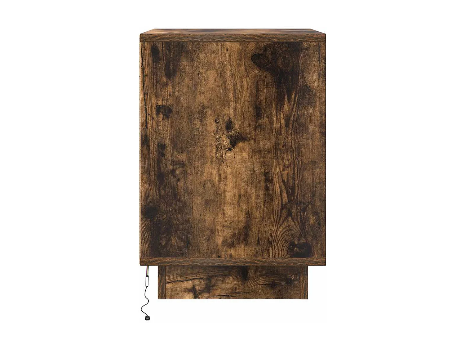 Mesa de cabeceira com luzes LED 38x34x50 cm carvalho fumado