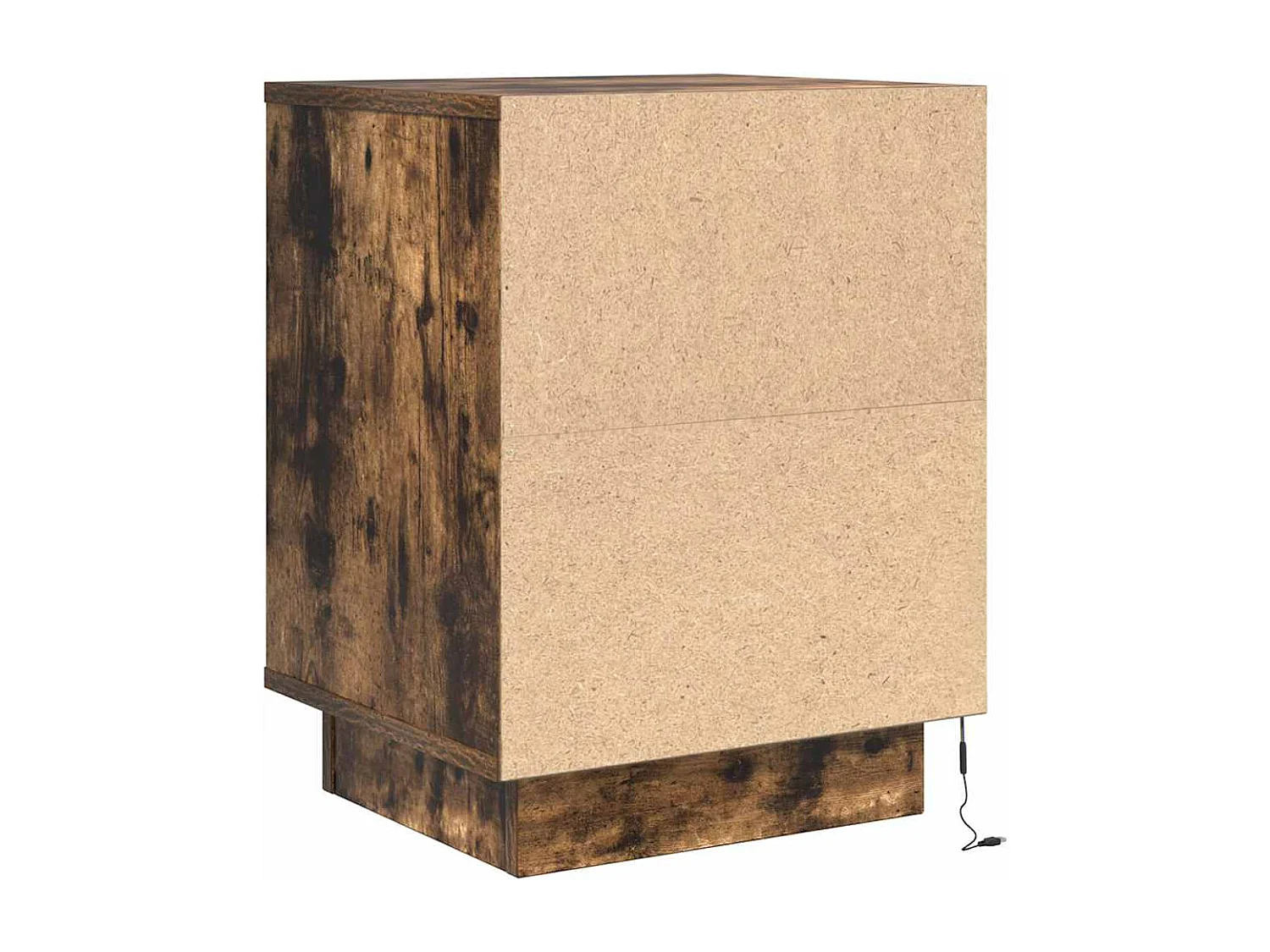 Mesa de cabeceira com luzes LED 38x34x50 cm carvalho fumado