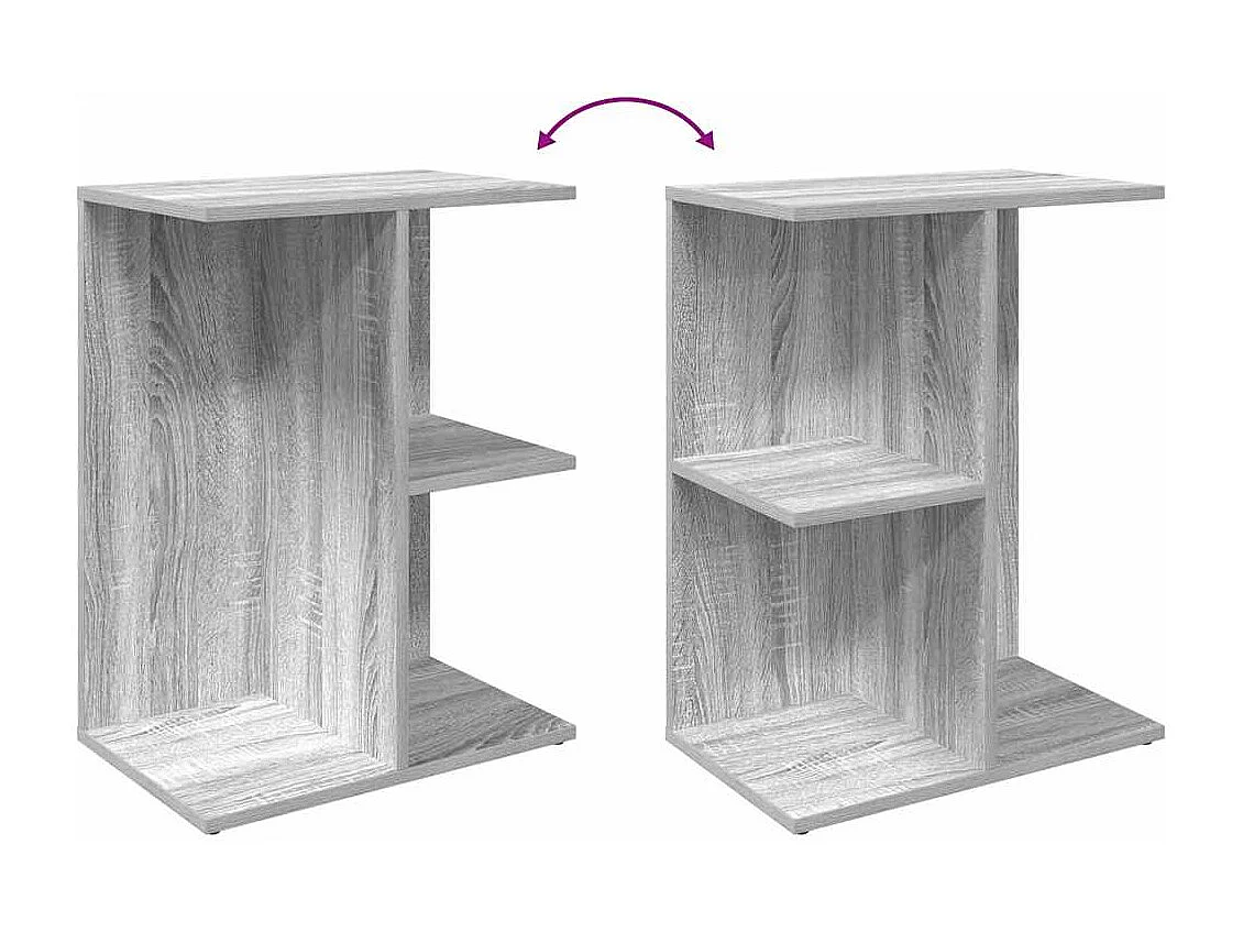 Nachttisch-Beistelltisch Grau Sonoma 46,5x29x61 cm Holzwerkstoff SHL76396