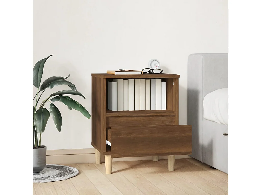 Table de chevet-Table d'appoint-Table de nuit Chêne marron 40x35x50 cm