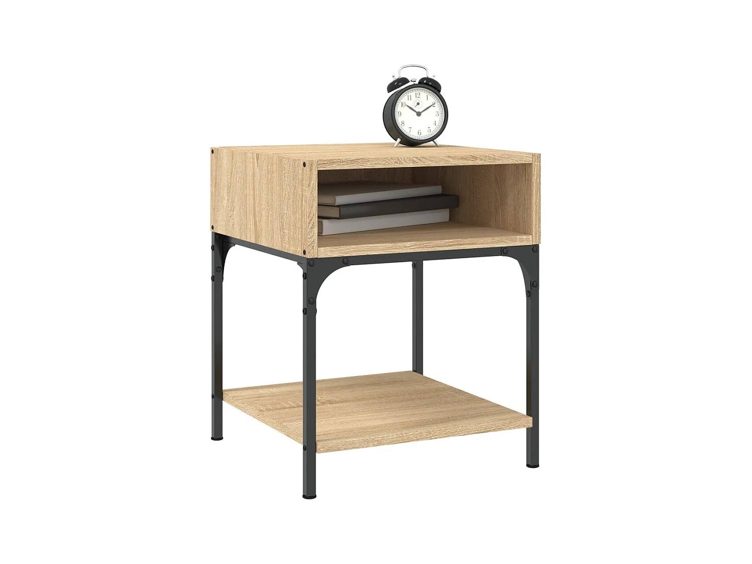 Mesitas de noche | Mesilla de noche 2 uds madera ingeniería roble Sonoma 40x41x50 cm