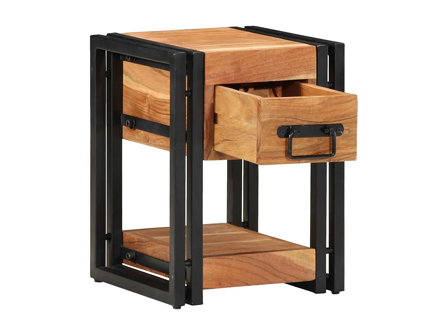 Mesita de Noche | Armario de Noche Marrón 30x30x40 cm madera maciza de acacia