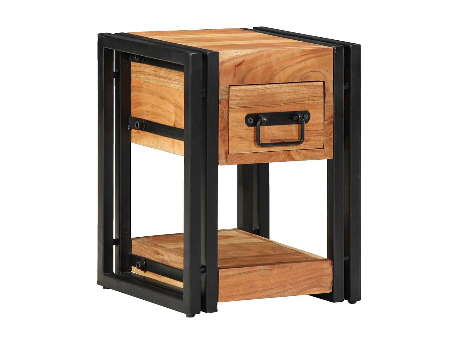 Mesa de Cabeceira | Criado-mudo Moderno com gaveta Castanho 30x30x40 cm