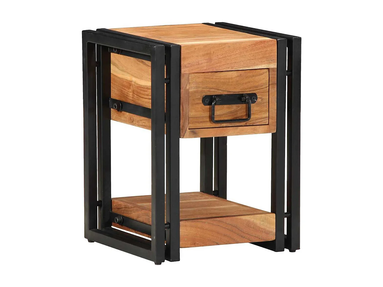 Mesa de Cabeceira | Criado-mudo Moderno com gaveta Castanho 30x30x40 cm