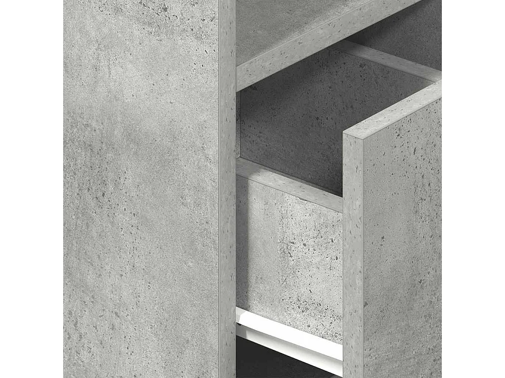 Mesilla de noche | Mesita de noche con cajón gris hormigón 25x31x66 cm