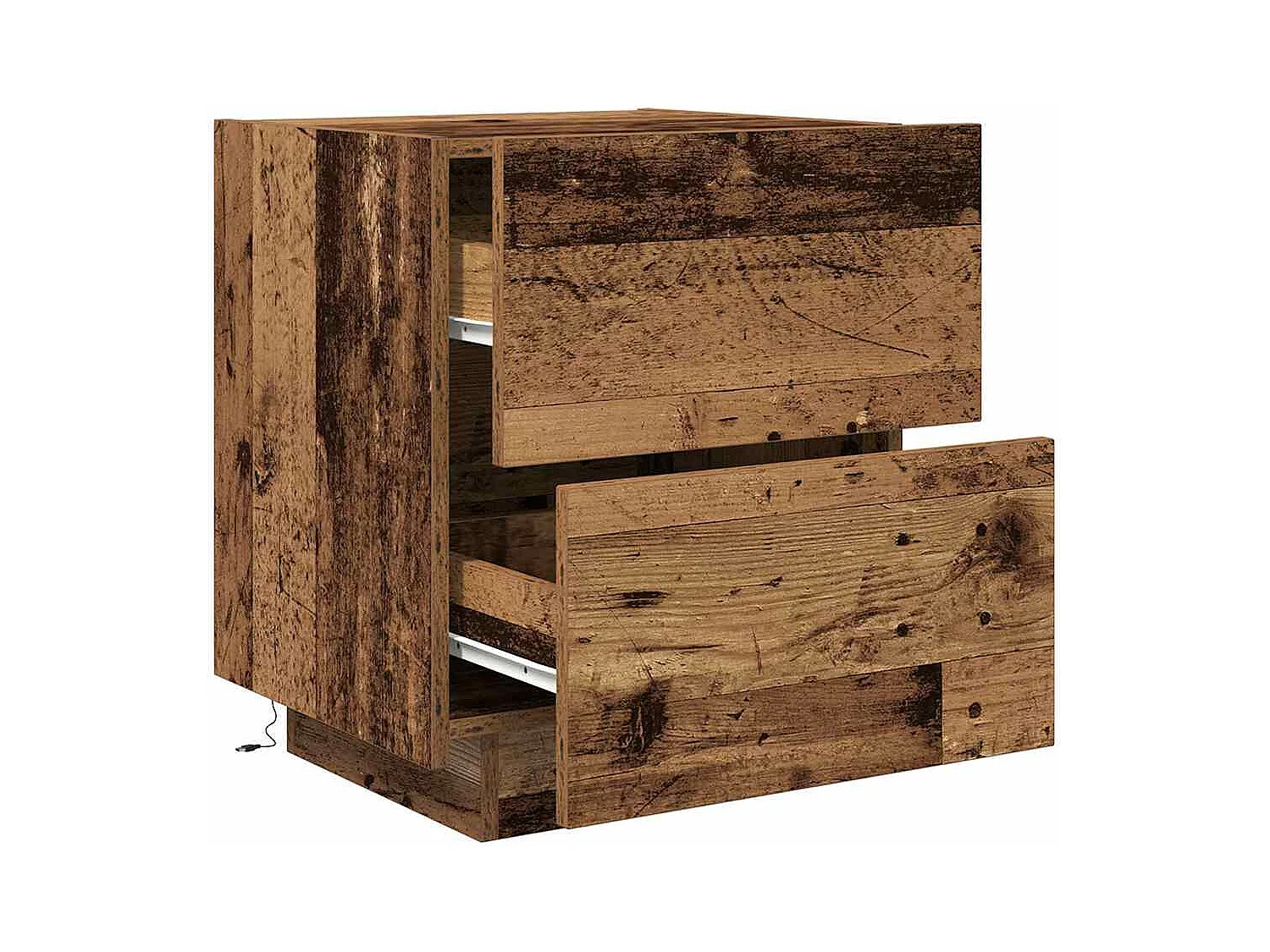 Mesita de Noche | Armario de Noche 2 uds con cajón Madera vieja