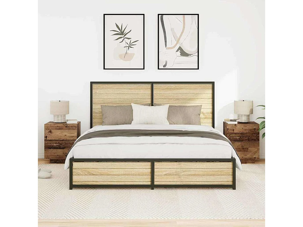 Mesita de Noche | Armario de Noche 2 uds con cajón Madera vieja