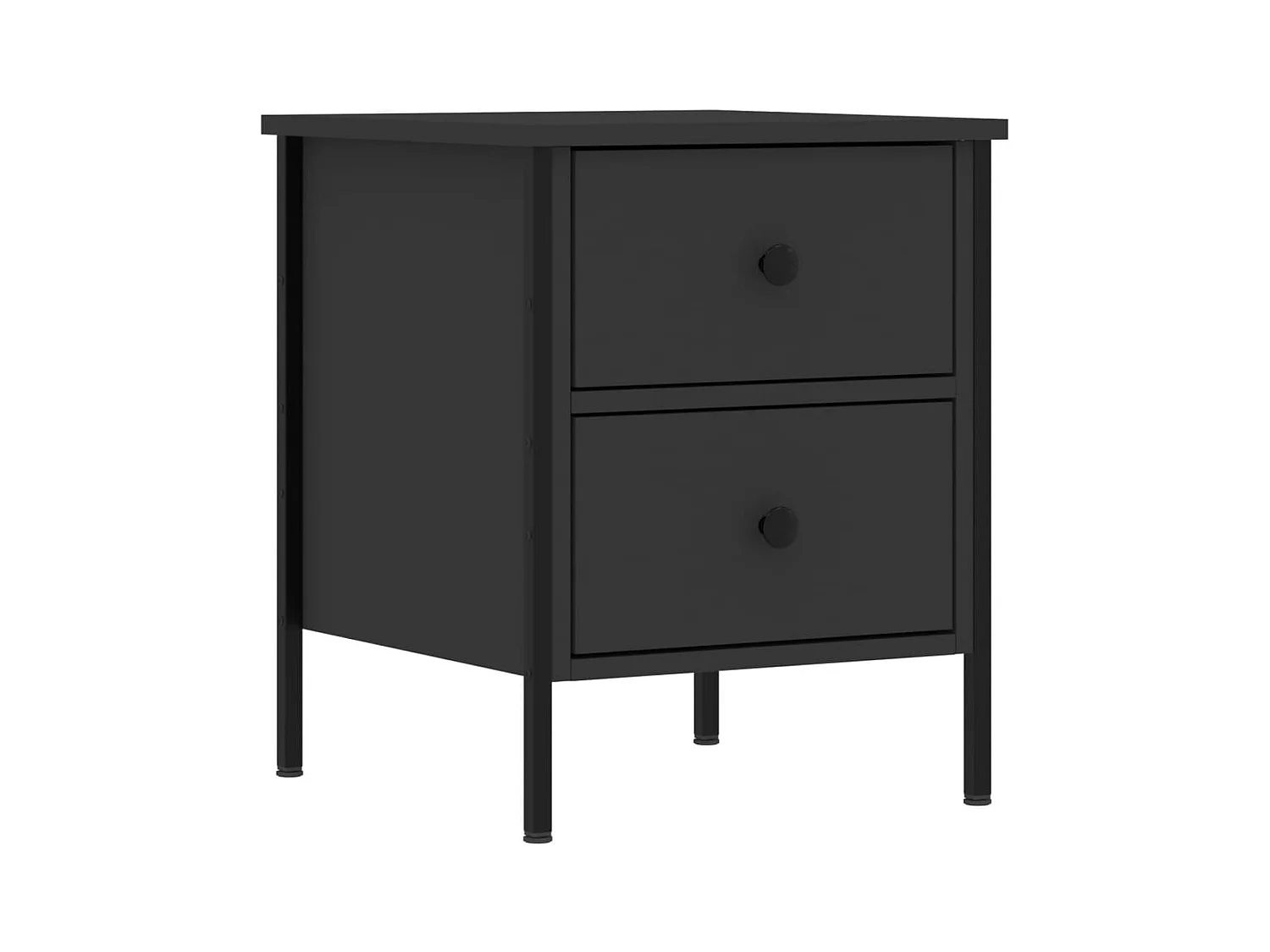 Mesitas de noche | Mesilla de noche 2 uds madera de ingeniería negro 40x42x50 cm