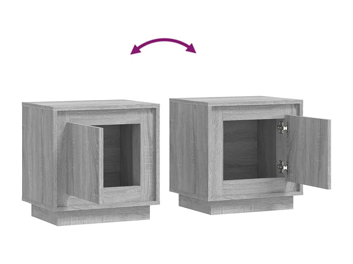 Mesita de noche | Mesilla de noche madera contrachapada gris sonoma 44x35x45 cm