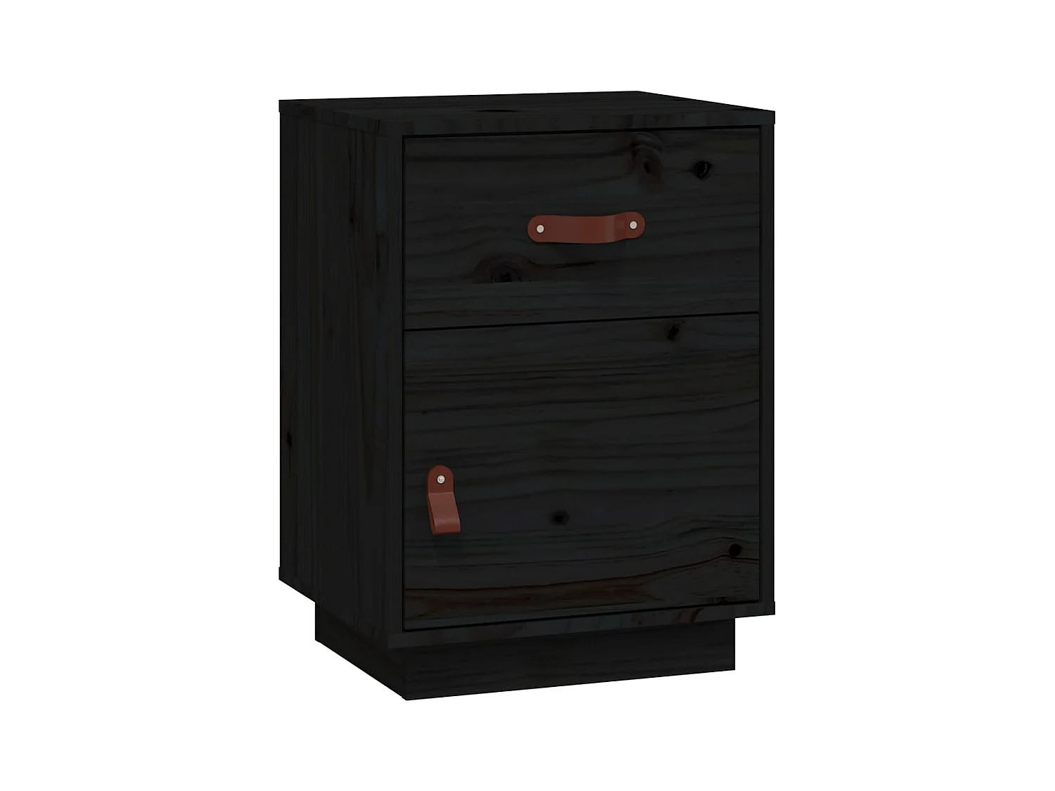 Mesita de noche | Mesilla de noche madera maciza de pino negro 40x34x55 cm