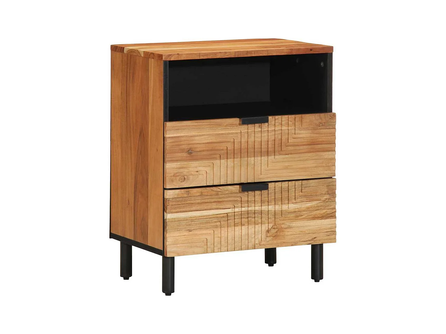 Mesita de Noche | Armario de Noche Marrón 50x33x62 cm madera maciza de acacia