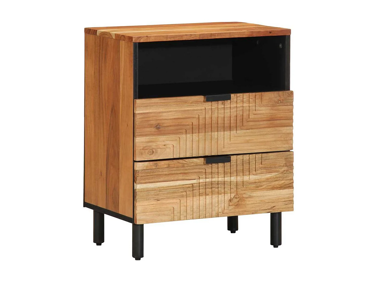 Nachttisch-Beistelltisch Braun 50 x 33 x 62 cm Massivholz Akazie SHL260