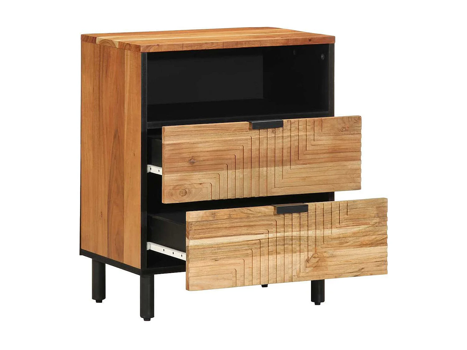 Nachttisch-Beistelltisch Braun 50 x 33 x 62 cm Massivholz Akazie SHL260