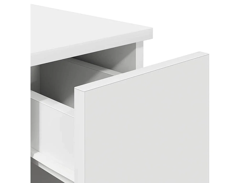 Nachttisch 2er Set-Beistelltisch mit Schublade. Weiß 20x36x60 cm SHL11