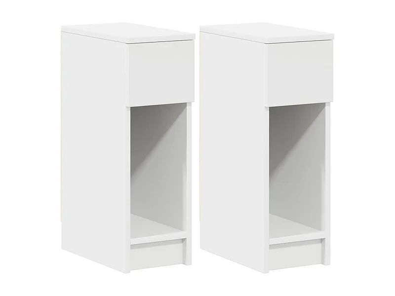 Lot de 2 Tables de chevet avec tiroir blanc 20x36x60 cm