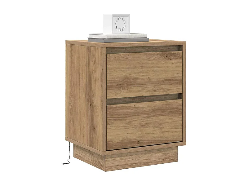 Mesita de Noche | Armario de Noche | Mesilla de noche con cajón Roble artesanal 39x34.5x50 cm