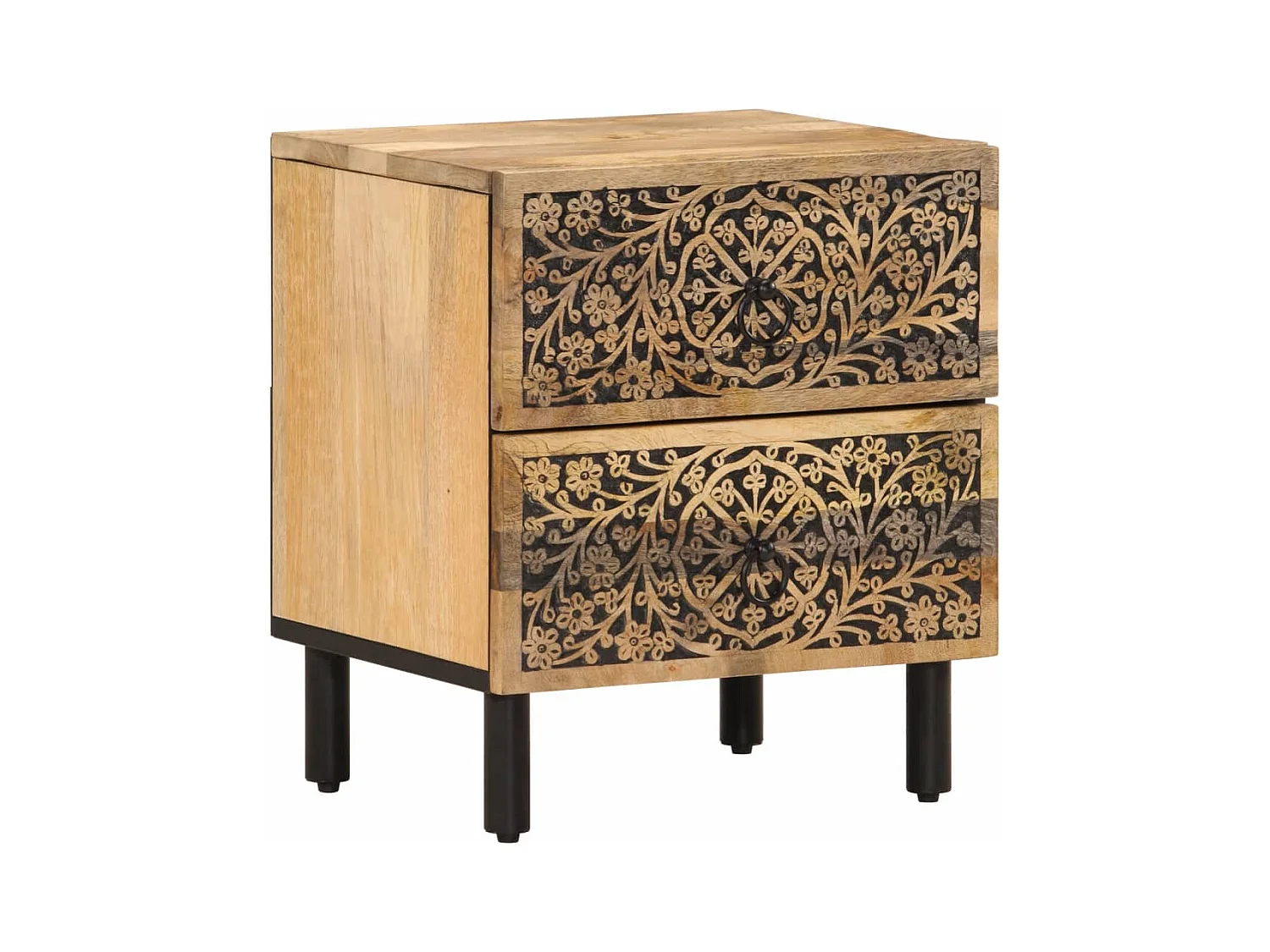 Table de chevet-Table d'appoint 40x33x46 cm Bois de manguier solide