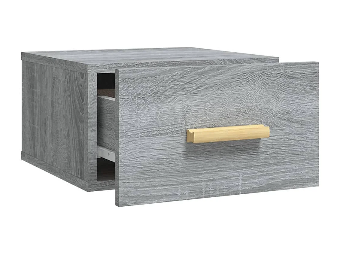 Table de chevet flottante sonoma gris 35x35x20 cm