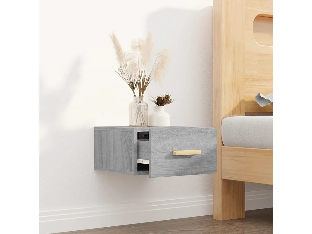 Nachttisch hängend | Wand-Nachttisch Grau Sonoma 35x35x20 cm SHL33987