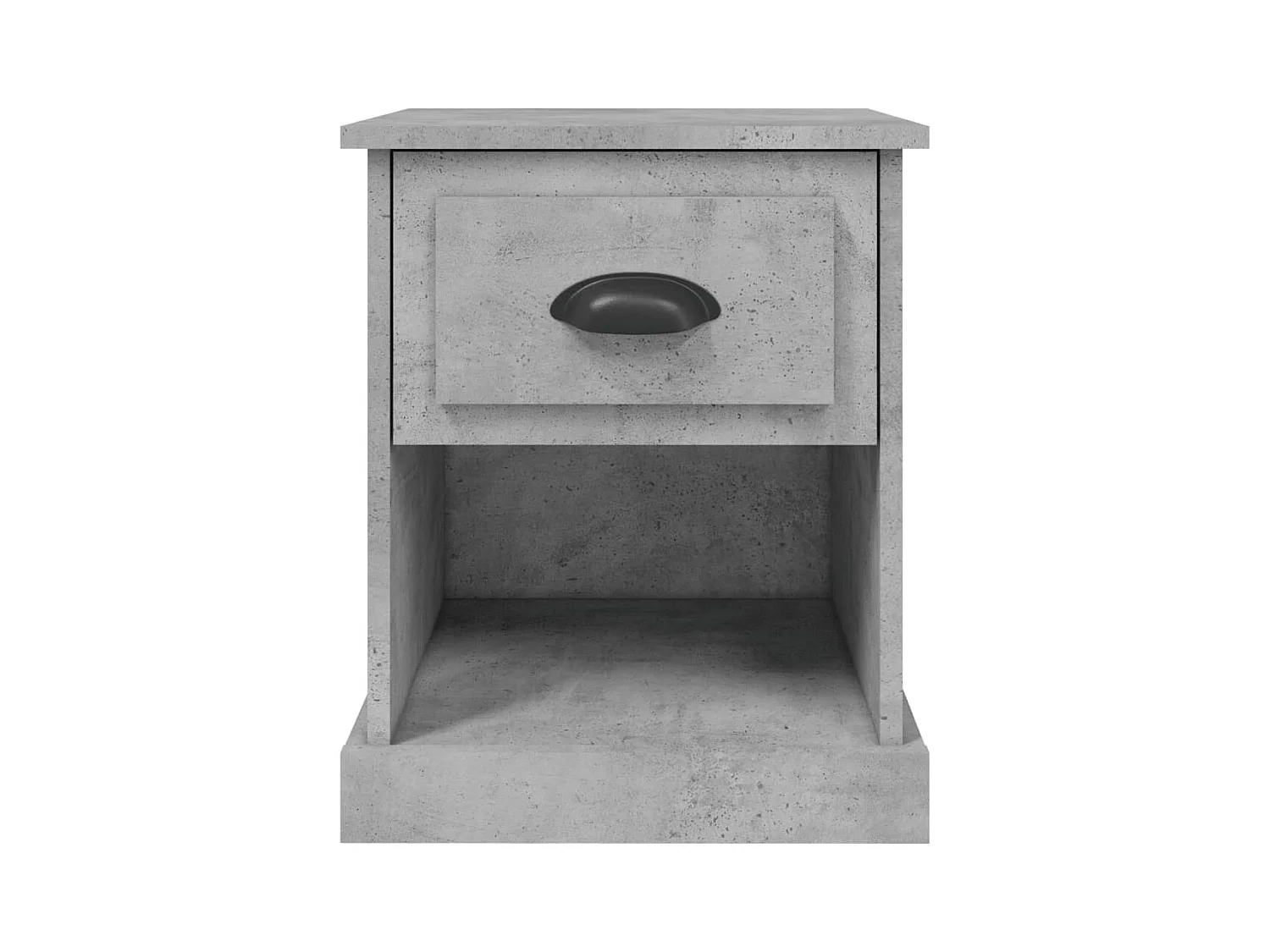 Tables de chevet lot de 2 avec compartiments ouverts gris béton 39x39x47,5 cm bois ingénierie