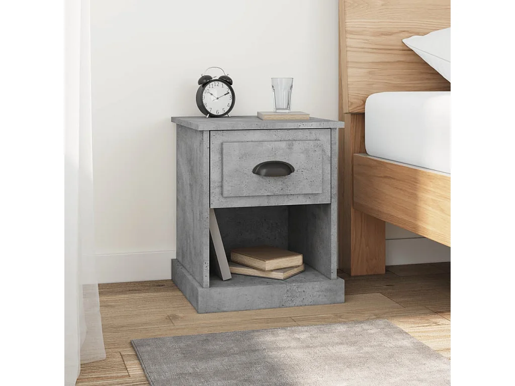 Mesitas de noche | Mesilla de noche 2 uds madera contrachapada gris 39x39x47,5 cm