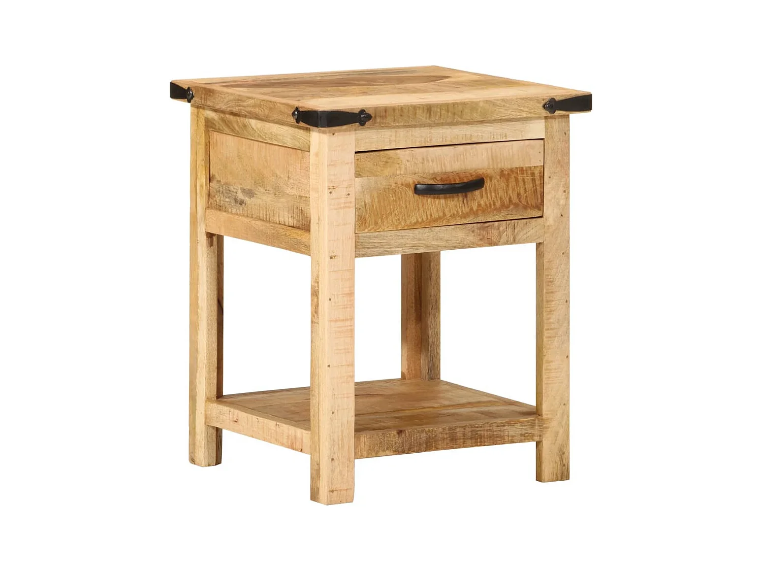 Mesita de noche | Mesilla de noche madera maciza de mango 40x40x50 cm