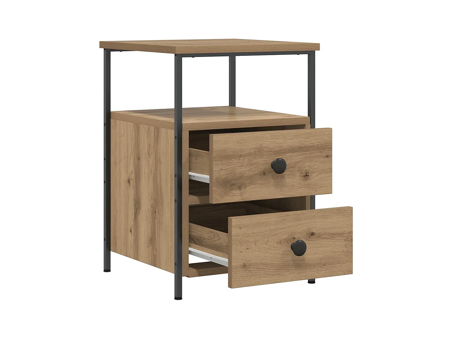 Mesitas de noche | Mesilla de noche 2 uds madera roble artisan 34x35,5x50 cm