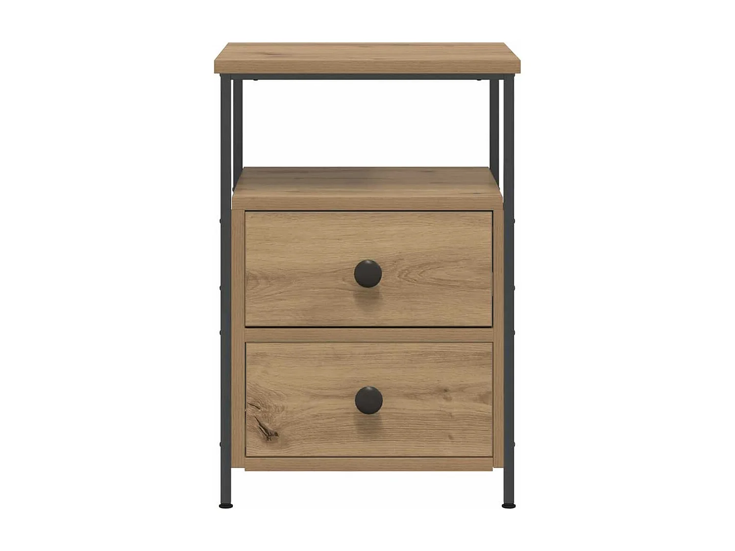 Nachttisch 2er Set-Beistelltisch-Nachttischkommode Artisan-Eiche 34x35,5x50 cm Holzwerkstoff SHL3757