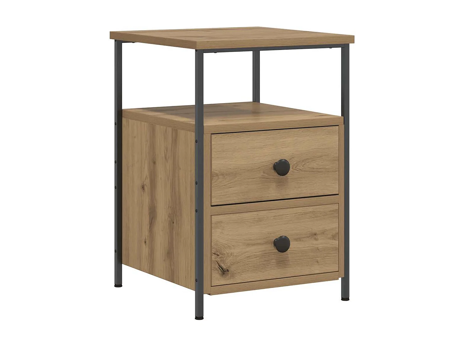 Nachttisch 2er Set-Beistelltisch-Nachttischkommode Artisan-Eiche 34x35,5x50 cm Holzwerkstoff SHL3757