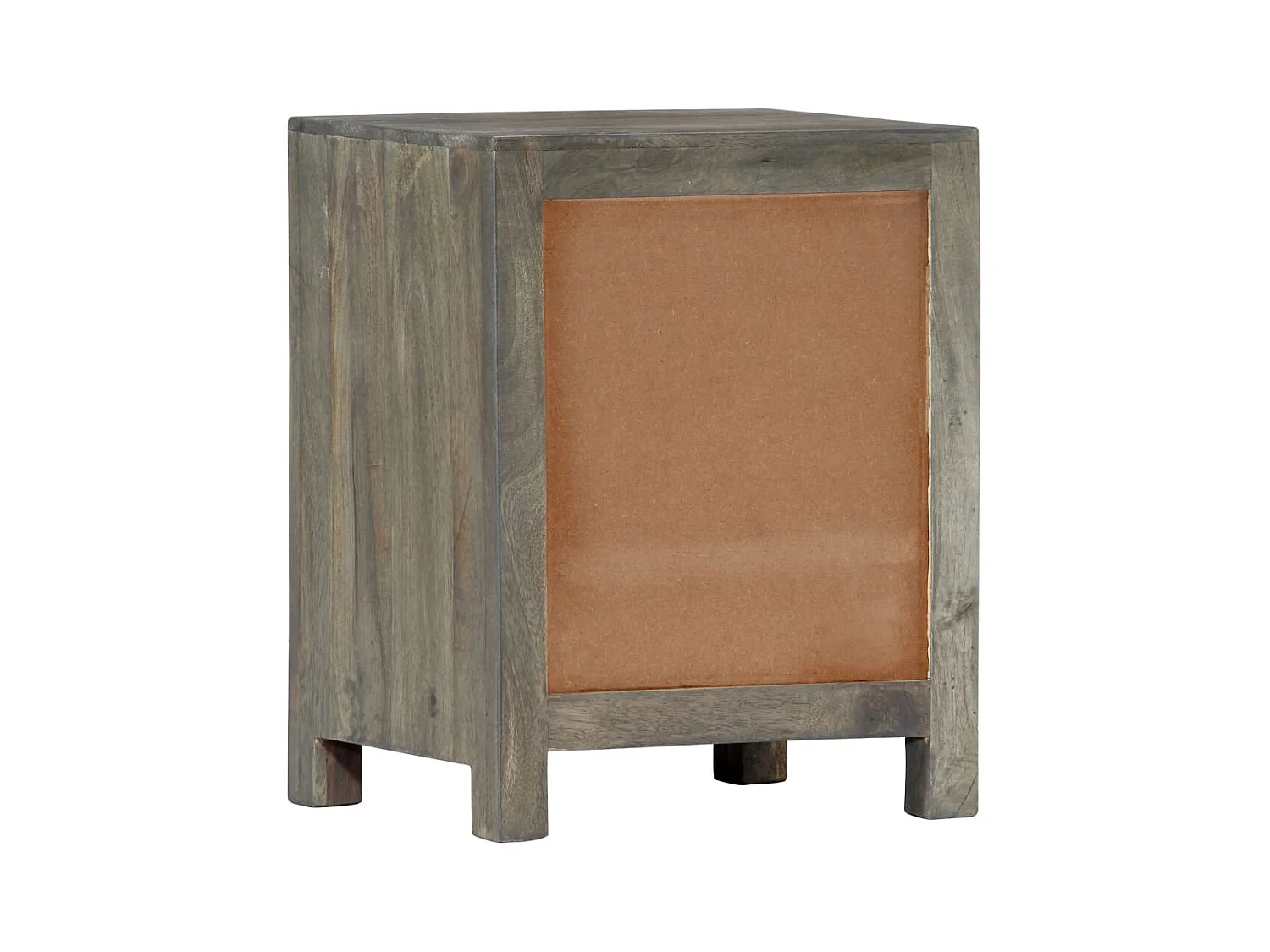 Mesita de noche | Mesilla de noche madera maciza de mango gris 40x30x50 cm
