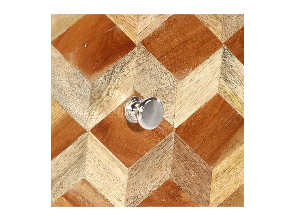 Mesita de noche | Mesilla de noche madera maciza de mango gris 40x30x50 cm