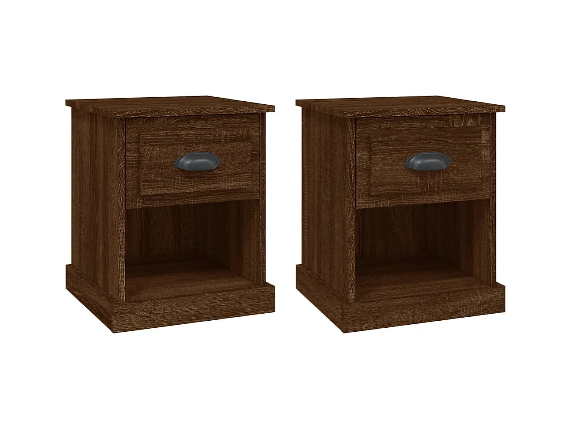 Mesitas de noche | Mesilla de noche 2 uds madera roble marrón 39x39x47,5 cm