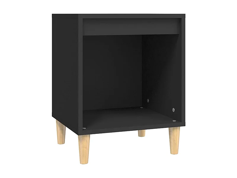 Mesita de noche | Mesilla de noche madera contrachapada negro 40x35x50 cm
