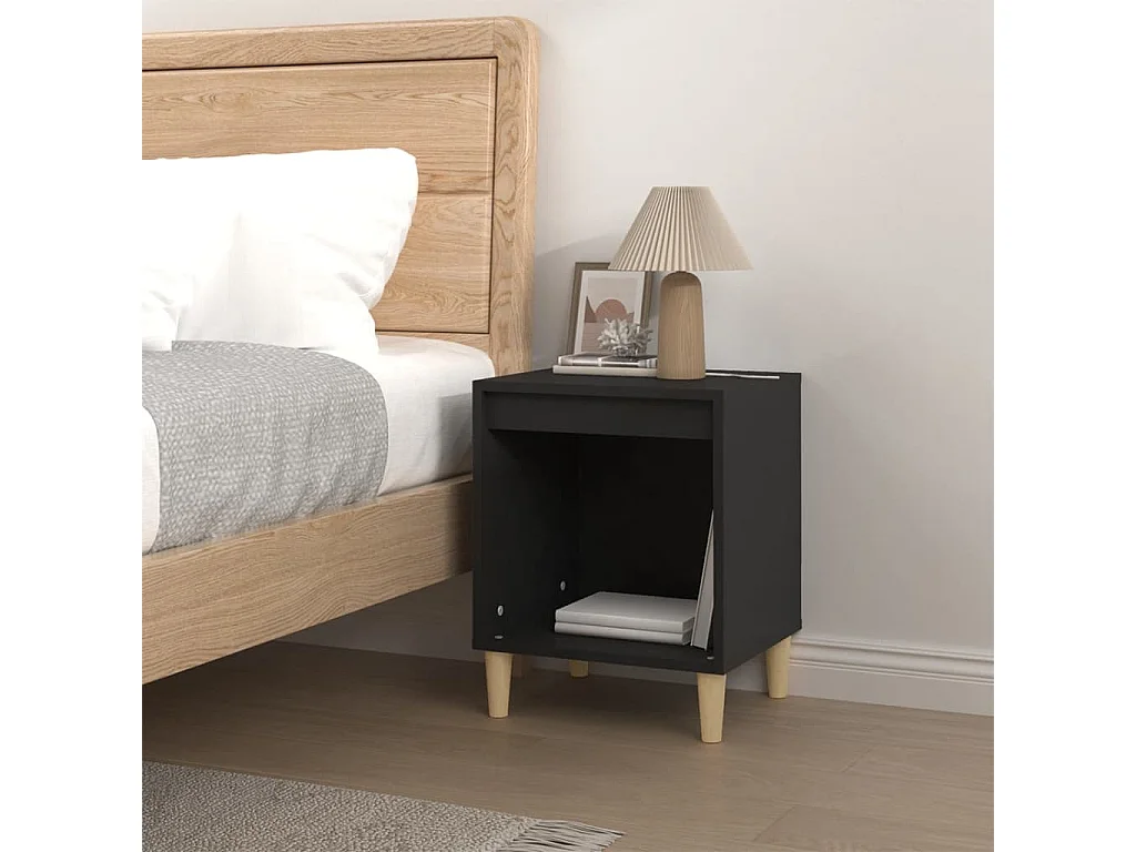 Nachttisch-Beistelltisch Schwarz 40x35x50 cm Holzwerkstoff SHL73901