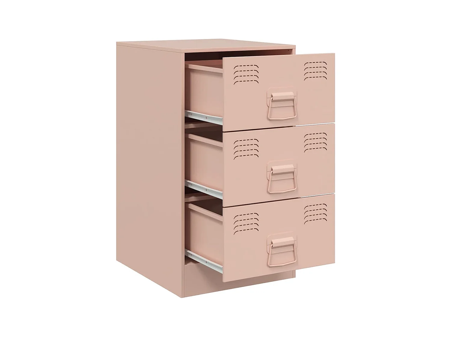 Mesitas de noche | Mesilla de noche 2 unidades acero rosa 34,5x39x62 cm