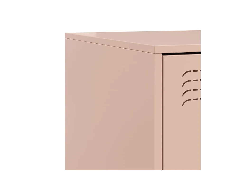 Mesitas de noche | Mesilla de noche 2 unidades acero rosa 34,5x39x62 cm