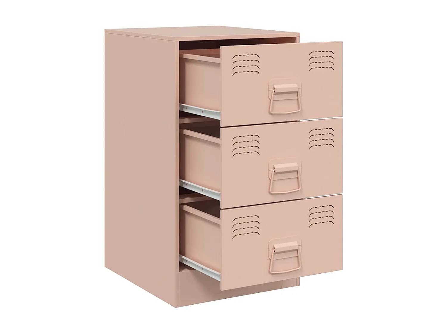 Nachttisch 2er Set-Beistelltisch-Nachttischkommode Rosa 34,5x39x62 cm Stahl SHL49951