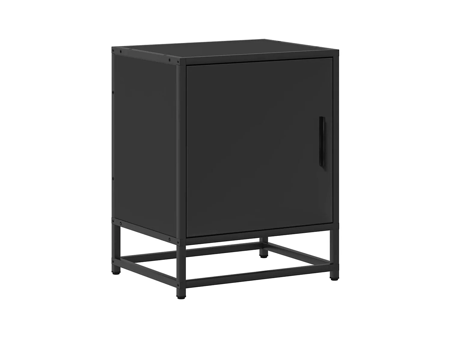 Mesita de noche | Mesilla de noche madera ingeniería negro 40x31x50 cm metal