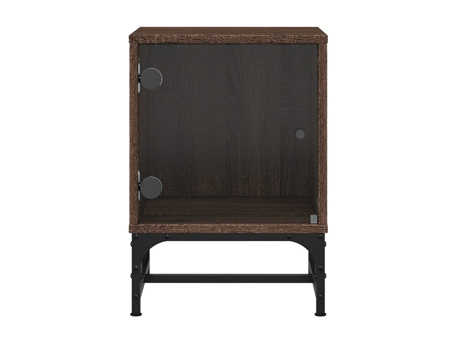 Nachttisch 2er Set-Beistelltisch mit Glastüren Braun Eichen-Optik 35x37x50 cm SHL45335